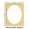 17x21 Mat Bevel Cut for 14x18 Photos - Precut Soft Yellow Oval Shaped Photo Mat Board Opening - Acid Free Matte to Protect Your Pictures - Bevel Cut for Family Photos, Pack of 10 Matboards Show Kits view 2