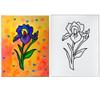 INDIGO ART STUDIO Pre Drawn Canvas Paint Kit for Adults Kids Couples | Stretched & Stenciled | Art Activity | Lotus Flower #2 Retro | DIY Birthday Gift & Sip and Paint with Twist Party Favor | 11x14 view 2