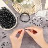 Letter Beads, DECYOOL Acrylic Alphabet Beads with 1 Roll Elastic String for Bracelet Necklace Jewelry Making Supplies (Black White) view 3