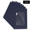 10x10 Mat Bevel Cut for 6x6 Photos - Precut Navy Blue Square Shaped Photo Mat Board Opening - Acid Free Matte to Protect Your Pictures - Bevel Cut for Family Photos, Pack of 25 Matboards Show Kits view 3
