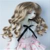 JD154 7-8inch 18-20cm 1/4 MSD Long Lady Wave Synthetic Mohair BJD Doll Wigs (L.t Brown) view 4