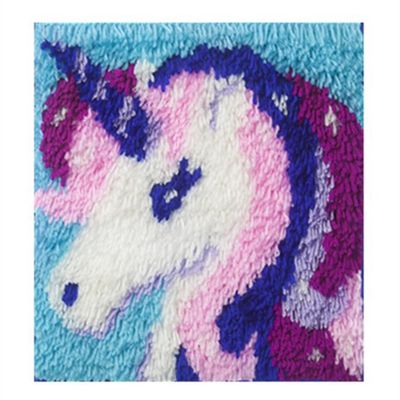 DL-YTG DIY Latch Hook Kits for Art Craft Throw Rug Pattern Paint Cross Stitch Set :Horse A-20X20 Inch