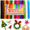 IOOLEEM 1000pcs Glitter Pipe Cleaners, Chenille Stems, Pipe Cleaners for Crafts, Pipe Cleaner Crafts, Art and Craft Supplies. view 1
