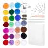 Tyenaza Needle Felting Kit, Wool Roving for Felting Wool Needle 25 Colors Wool Fluffy Soft Eco Friendly Easy Operation Felting Kit for Craft DIY Sewing view 4