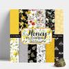 DESEACO Honey Bee Flower Scrapbook Pad 24 Sheets 6x6 Single-Side Craft Sheets for Card Making, Journals, DIY Projects, Vintage Yellow Black Floral Designs view 1