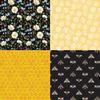 DESEACO Honey Bee Flower Scrapbook Pad 24 Sheets 6x6 Single-Side Craft Sheets for Card Making, Journals, DIY Projects, Vintage Yellow Black Floral Designs view 4