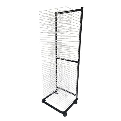 THEGA Art Drying Rack - Steel Drying Painting Racks, 40 Removable Shelves, Mobile Wide Art Drying Rack for Classrooms, Sturdy Paint Drying Rack with Lockable Wheels, Space Saving Rack