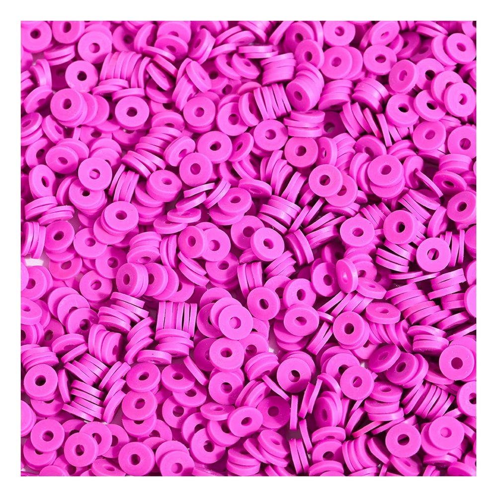 homeemoh Round Flat Polymer Clay Beads 300pcs 6mm Clay Heishi Beads Loose Spacer Bead Jewellery Making Accessory for Adults