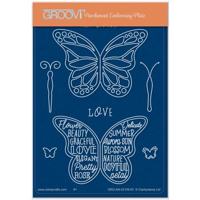 Clarity Stamps Happy Birthday Butterflies A6 Groovi Plate