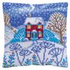 Collection D'Art CDA Cross Stitch Embroidery Craft Kit Cushion Set Beautiful Winter Printed 40 x 40 cm view 1
