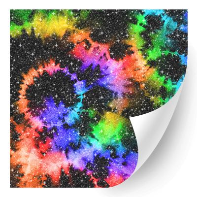 HTV4U Glitter Pride Rainbow Patterned Heat Transfer Vinyl (Rainbow Tie Dye, 12" x 12") - Iron on Vinyl Paper, Graphic Design Printed Patterns