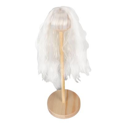 Pssopp Doll Wig Hair, Soft Material Exquisite Craftsmanship and Heat Proof Beauty Doll Decor Curly Hair for BJD SD(White)