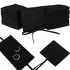 40pcs Black Microfiber Jewelry Pouch 8 x 8cm Luxury Small Favor Bags Ring Pouch for Earrings Necklaces Bracelet, Bow Tie Envelope Style Packaging view 1