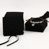 40pcs Black Microfiber Jewelry Pouch 8 x 8cm Luxury Small Favor Bags Ring Pouch for Earrings Necklaces Bracelet, Bow Tie Envelope Style Packaging view 2