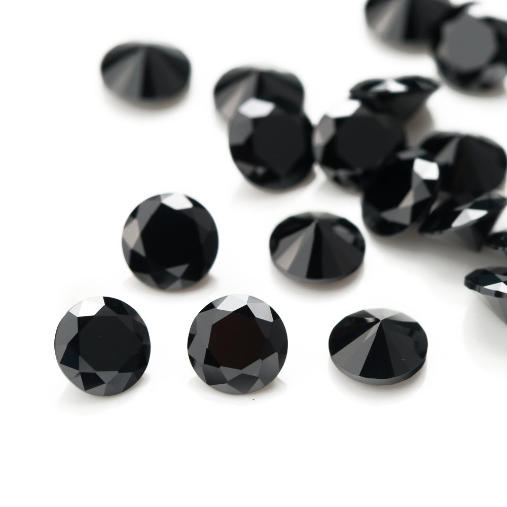 XIANGMO 500pcs 2.25mm Round Cut Black Spinel Synthetic Gemstone Loose Stone for Ring Earring Bracelet Necklace Pendants Jewelry Making
