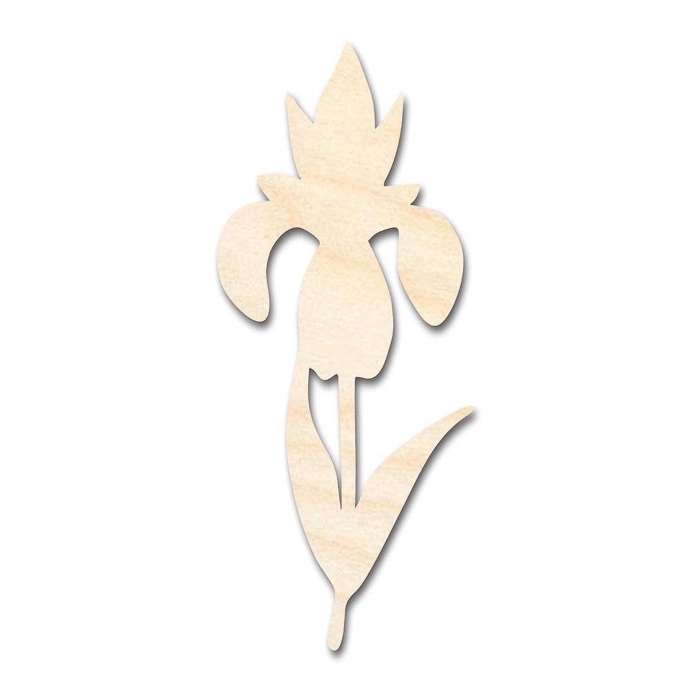 Unfinished Wood Crocus Flower Shape | Spring Craft Cutout | up to 46" DIY 12" / 1/8"