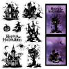 CRASPIRE Halloween Themed Silicone Clear Stamps Haunted House Pumpkin Spider Sorceress Reusable Rubber Transparent Seals for Cards Making DIY Scrapbooking Journal Photo Album Decorative view 1