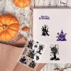CRASPIRE Halloween Themed Silicone Clear Stamps Haunted House Pumpkin Spider Sorceress Reusable Rubber Transparent Seals for Cards Making DIY Scrapbooking Journal Photo Album Decorative view 4