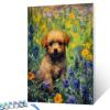 Tucocoo Cute Dog Paint by Number for Adults, DIY Digital Oil Painting Kits on Canvas with Brushes and Acrylic Pigment, Garden Animal Puppy Abstract Style for Home Wall Decor 16x20 inch (Frameless) view 2