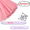 Cldamecy 100 pcs Light Pink Pipe Cleaners with 20 pcs Googly Eyes,Chenille Stems for Craft Project,Craft Pipe Cleaners for DIY Projects,Arts and Holiday Decoration view 2