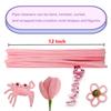 Cldamecy 100 pcs Light Pink Pipe Cleaners with 20 pcs Googly Eyes,Chenille Stems for Craft Project,Craft Pipe Cleaners for DIY Projects,Arts and Holiday Decoration view 3