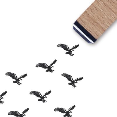 Bald Eagle Rubber Stamp, 3/5 Inch Small Mini Stamp for Scrapbooking Card Making Planner