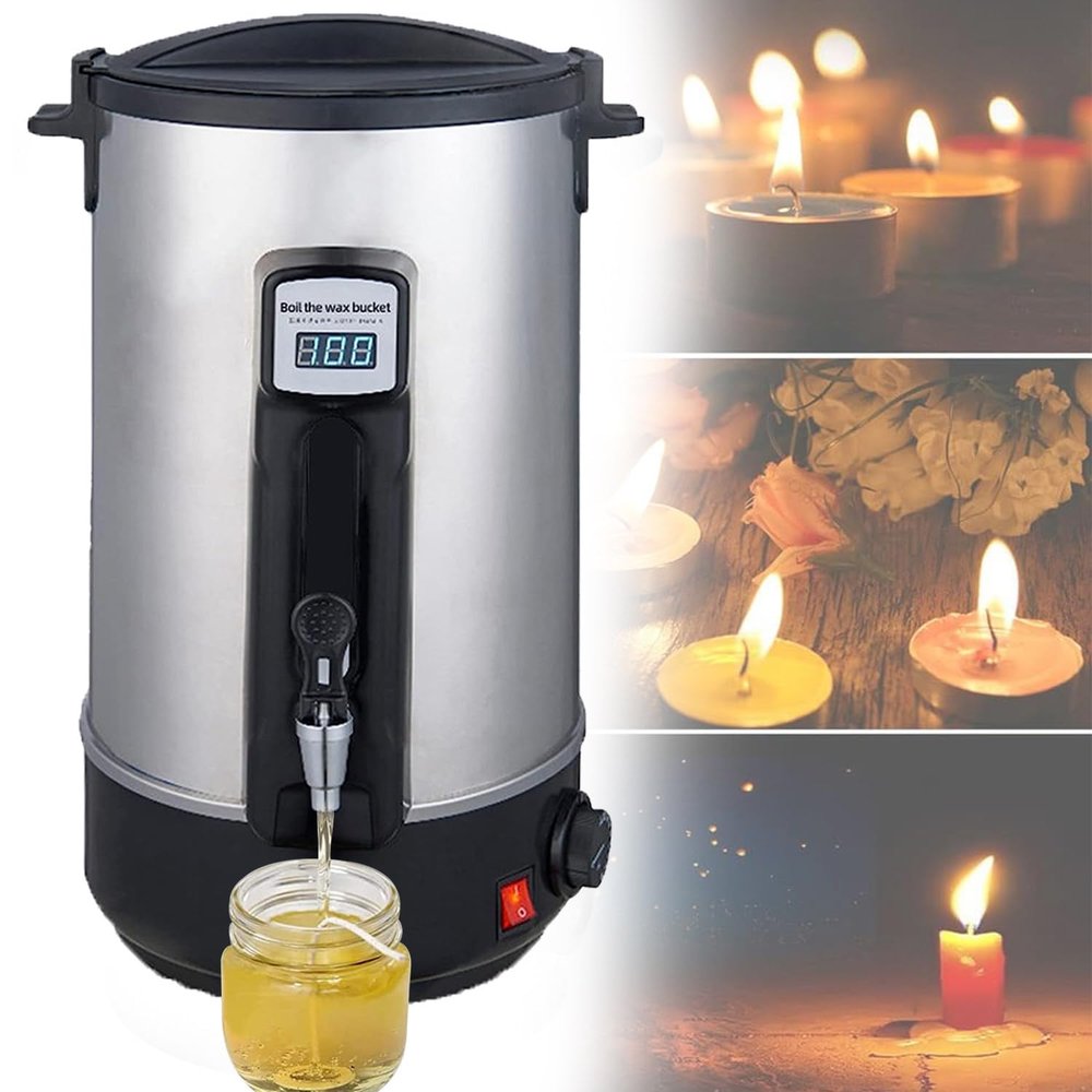 DEHIWI Wax Melter for Candle Making,Wax Melting Pot with Pour Spout and Temperature Controller,Digital Temperature Display,Fast Melting Candle Maker,35L