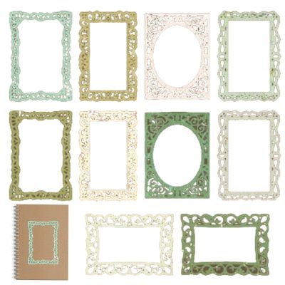 Shakven Scrapbooking Lace Frames - Lace Photo Frame Stickers Scrapbooking Decorative Decals | Album Frame Sticker for Handmade Journal Planner Craft Decoration