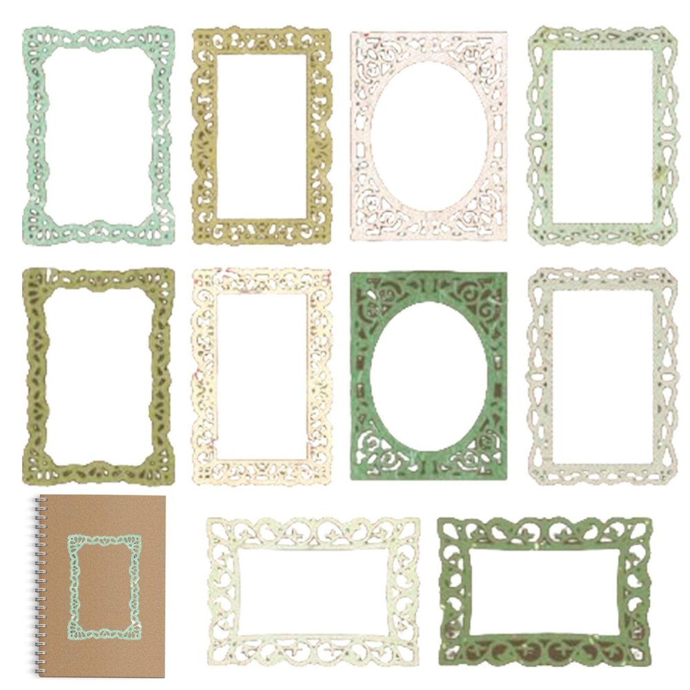 Shakven Scrapbooking Lace Frames - Lace Photo Frame Stickers Scrapbooking Decorative Decals | Album Frame Sticker for Handmade Journal Planner Craft Decoration