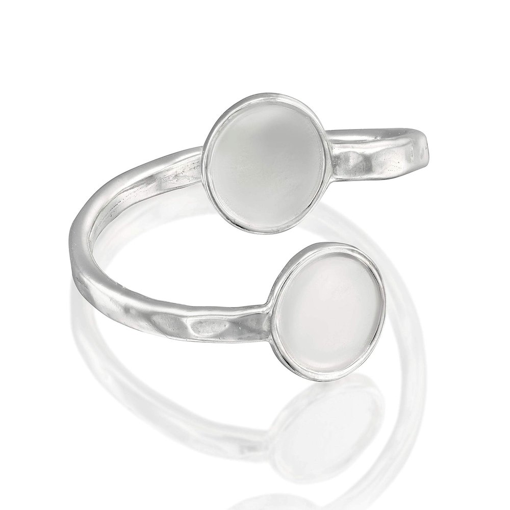 925 Sterling Silver 2 Pcs Adjustable - 6 to 8 Ring Base - 6mm Round Bezel Cup Setting - DIY Blank Rings for Jewelry Making Supplies - Adjustable Fit - Ring Blanks for Stones