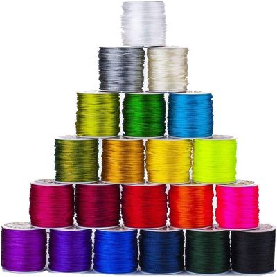 2mm Thick Rattail Satin Silky Nylon Cord String, Ideal for Crafts Beading Cord & Jewelry Making in 23 Beautiful Colours by Neotrims UK. [Dark Brown, 25 Meters]
