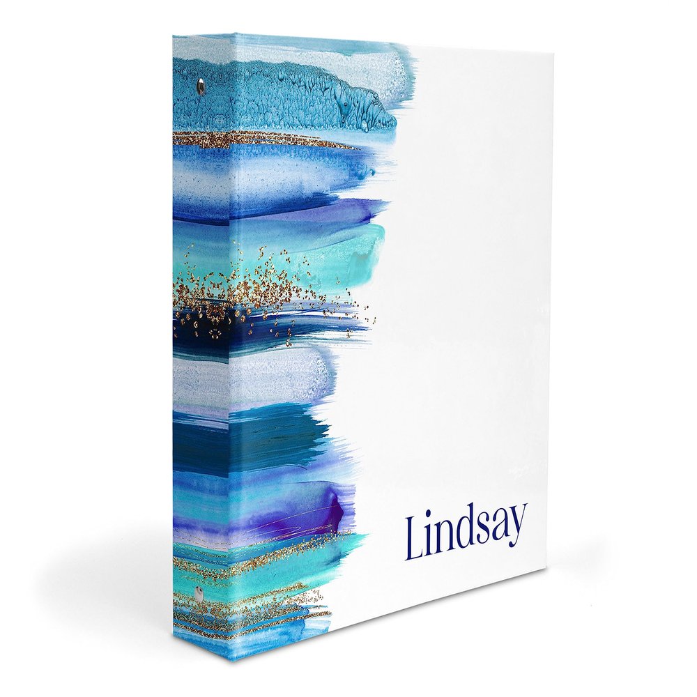Blue Rainbow 3 Ring Binder 2" Personalized Name Back to School Supplies Teacher Office Birthday Girl Boy Kids Adult Custom Gift Christmas Birthday Holiday Homeschool Organizer