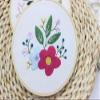 Stamped Embroidery Starters Kits with Pattern for Beginners Beautifful Flowers with Hoops Cloth Threads Needlework Art Cross Stitch Kits for Adults Students Home Decoration(2) view 1