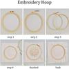 Stamped Embroidery Starters Kits with Pattern for Beginners Beautifful Flowers with Hoops Cloth Threads Needlework Art Cross Stitch Kits for Adults Students Home Decoration(2) view 2