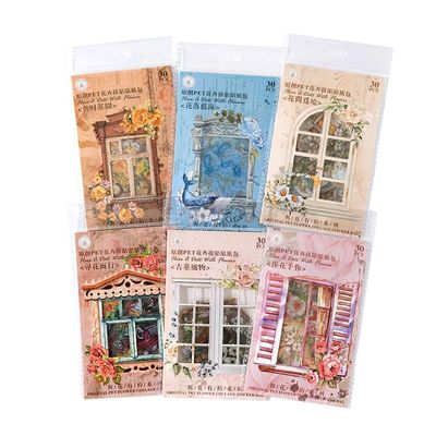 Alideco 180pcs Scrapbook Stickers Vintage Coffee People Girls Fairy Flowers Plants Scrapbooking Junk Journal Crafts Embelishment Decoration Diary Stickers (yuhuayouyue)