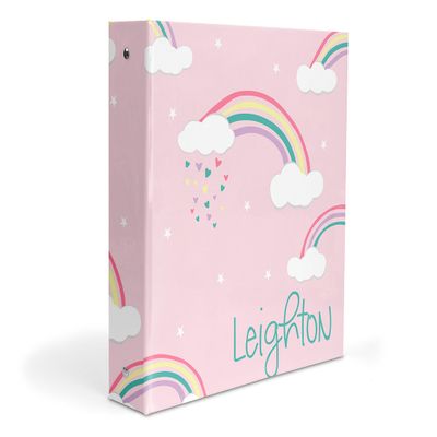 Rainbow 3 Ring Binder 2" Personalized Name Back to School Supplies Teacher Office Birthday Girl Boy Kids Adult Custom Gift Christmas Birthday Holiday Homeschool Organizer