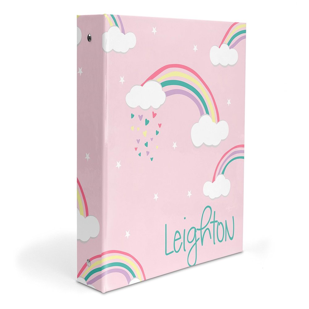 Rainbow 3 Ring Binder 2" Personalized Name Back to School Supplies Teacher Office Birthday Girl Boy Kids Adult Custom Gift Christmas Birthday Holiday Homeschool Organizer