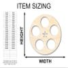 Unfinished Wood Film Reel Shape | Craft Cutout | up to 46" DIY 16" / 1/8" view 2