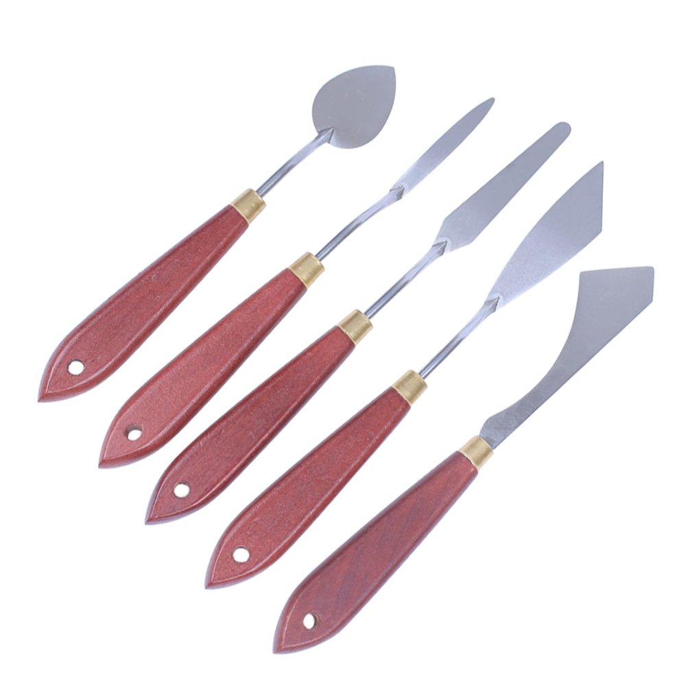 VILLFUL Oil Painting Spatula Set with Comfortable Wood Handles Painting Tool Kit for Mixing Sculpting and Smoothing for Artists and Enthusiasts