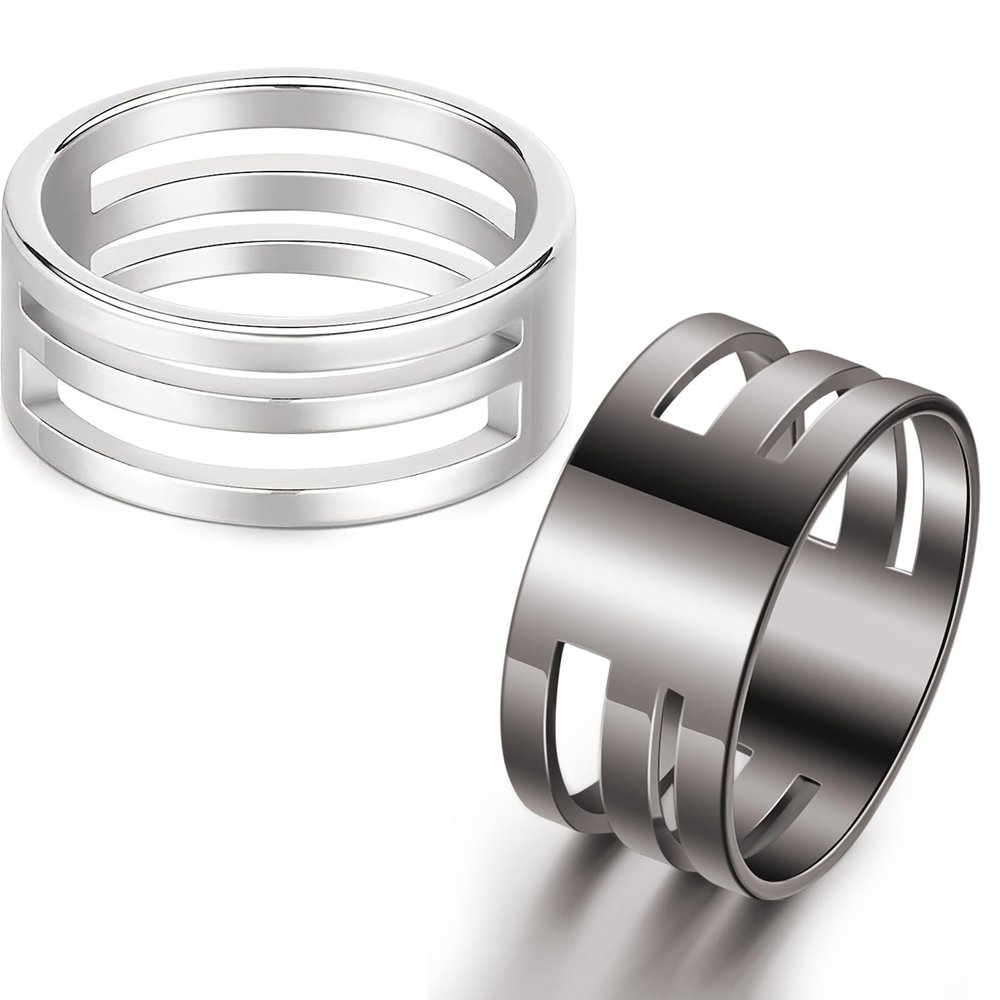 Hicarer 2 Pieces Jump Ring Opening Tools Opening Stainless Steel Jump Split Ring Opener Circle Tool for Jewelry Makers Craft Projects Supplies(Silver, Black)