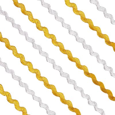 GORGECRAFT 54.7 Yards 2 Colors RIC Rac Wavy Bending Ribbon Rick Rack Webbing Edge Fringe Trim Curved Lace Dress Accessories for Sewing Cloth Gift Wrapping DIY Making Home Party Decoration