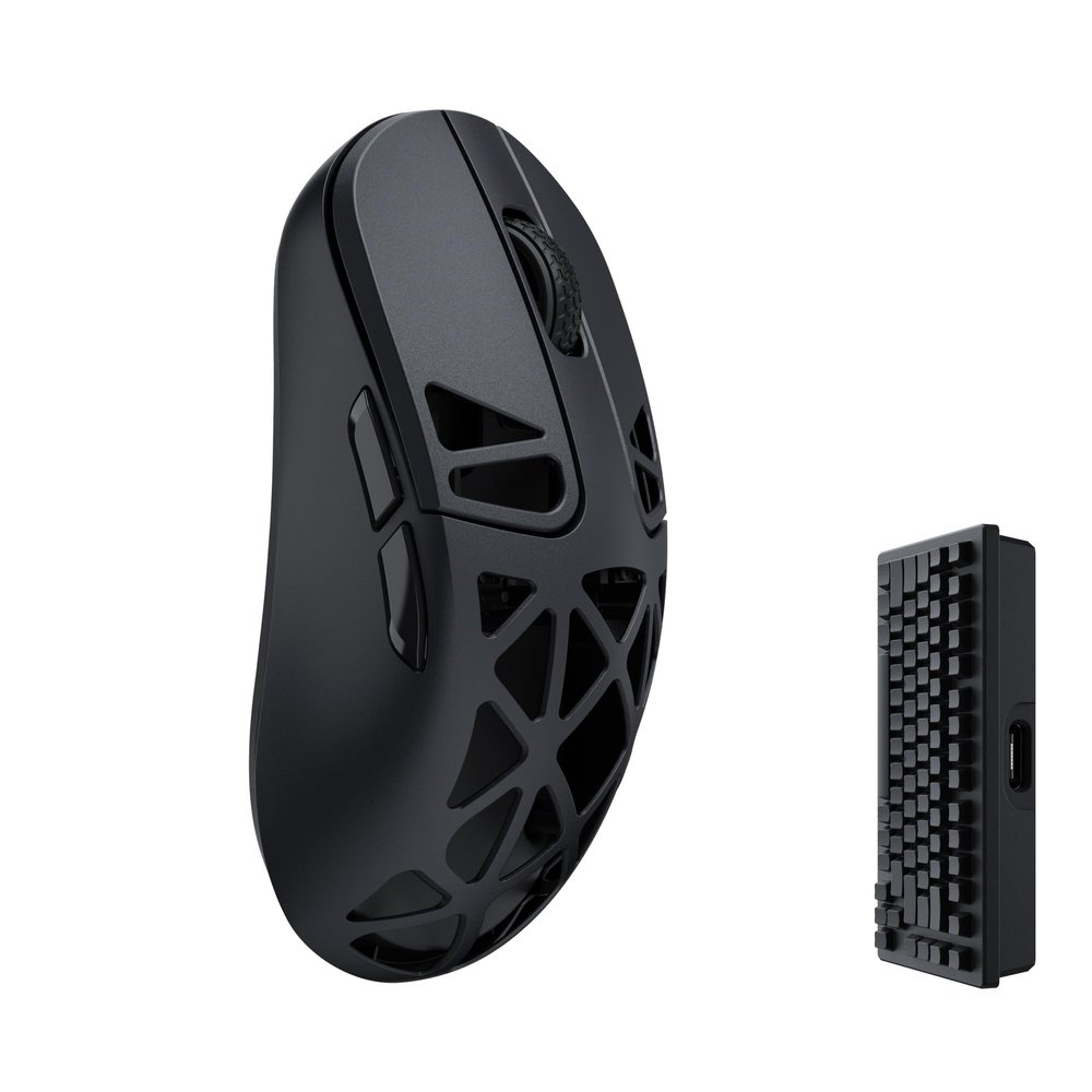 Keychron M3 Mini 4K Wireless Bluetooth 5.1/2.4 GHz/Wired Optical Mouse, Ultra-Lightweight 65g Programmable PixArt 3395 Sensor with up to 26,000 DPI/ 650 IPS for Windows Mac Linux - Metallic Black