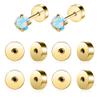 AoedeJ Stainless Steel Earring Backs Gold Flat Screw On Earrings Back Replacements Flat for Studs view 1