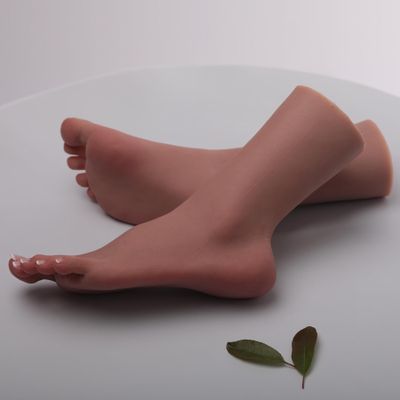 YIQI Silicone Lifelike Female Mannequin Foot Display Jewels Sandal Shoe Sock Display Art (Ivory White 1 Pair)