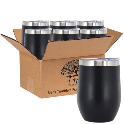 Fapeto more than a simple name Unmarked Stainless Steel Tumblers in Bulk for Laser Engraving, Stamping and DIY ideas (12 Oz Wine Tumbler, 2)
