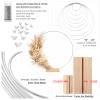 6 Pack Floral Hoop with Stand and 38-Yard Paddle Wire 24 Inch Metal Rings for DIY Centerpiece Table Decorations Crafts Macrame Rings Hoop Wreath Dream Catcher Rings Wedding Christmas Wreaths, Silver view 4