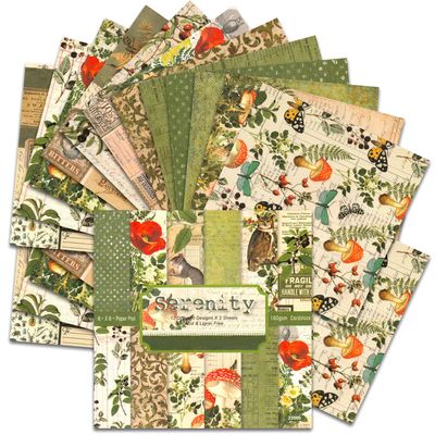 BLEDS Vintage Scrapbooking Paper, 6x6 Inch, 24 Sheets, Decorative Paper for Crafts, Scrapbook