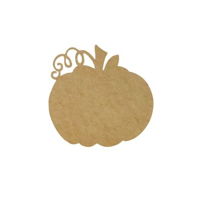 Curly Stem Pumpkin with Vine, Fall Shape, Unfinished Cutout, Wooden Shape, Paintable Wood, Build-A-Cross