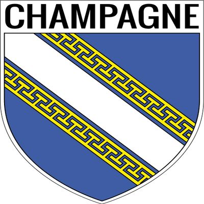 1 Large Crest Stickers 9 x 8 cm Champagne