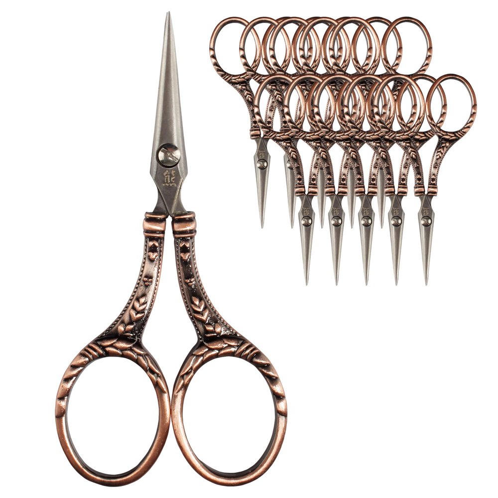 JubileeYarn Decorative Floral Embroidery Craft Scissors - Copper - 10 Scissors